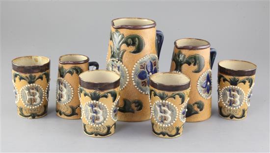 A collection of Fulham pottery stoneware vessels, c.1902